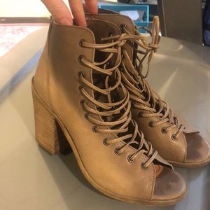 Steve Madden lace up open toe booties
